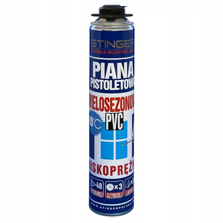 Pianka-pistoletowa-do-montazu-WIELOSEZONOWA-STINGER-750ml Piana wielosezonowa